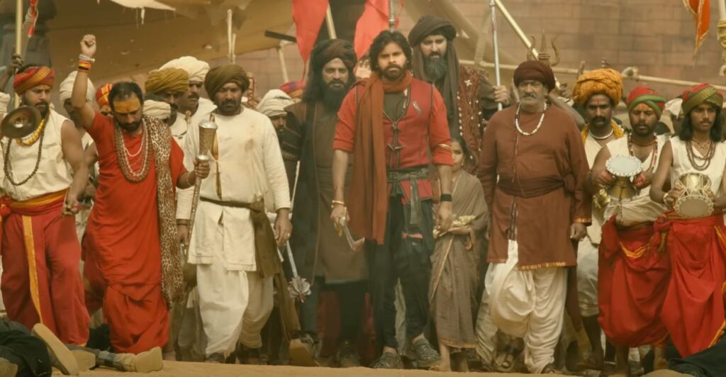 cast of Hari Hara Veera Mallu Telugu historical action-drama starring Pawan Kalyan as Veera Mallu and Bobby Deol as Aurangzeb